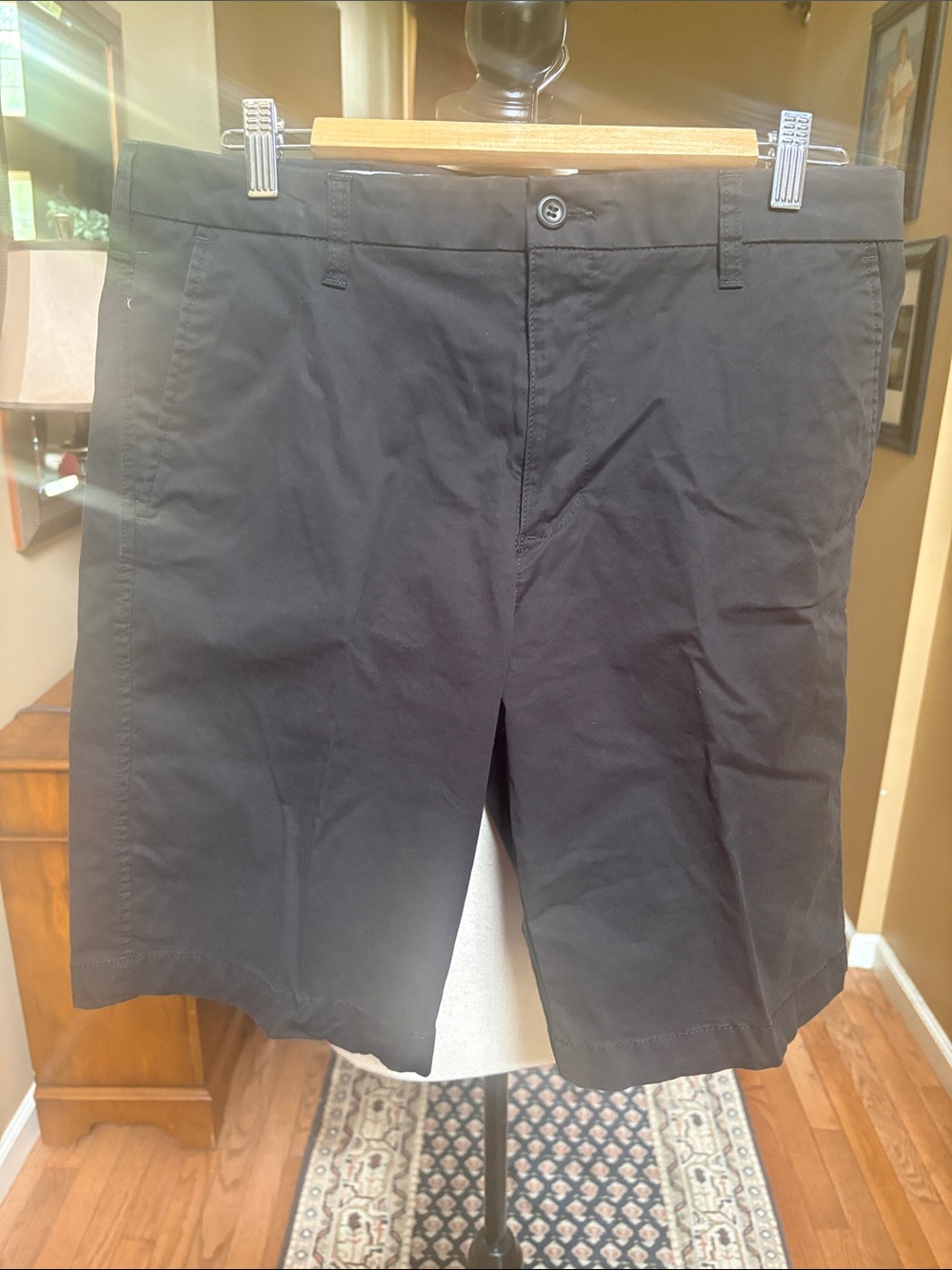 Dockers Black Flat Front Chino Shorts